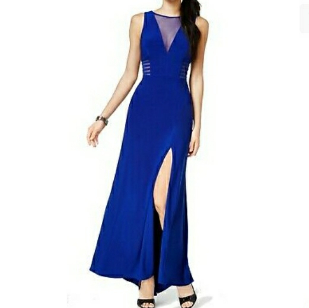 Morgan & Company Illusion Panel A-Line Gown